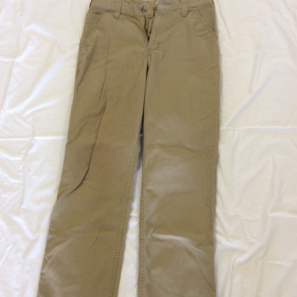 Carhartt Relaxed Fit canvas work pants.